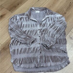 Pink Lily Shimmering Silver Blouse